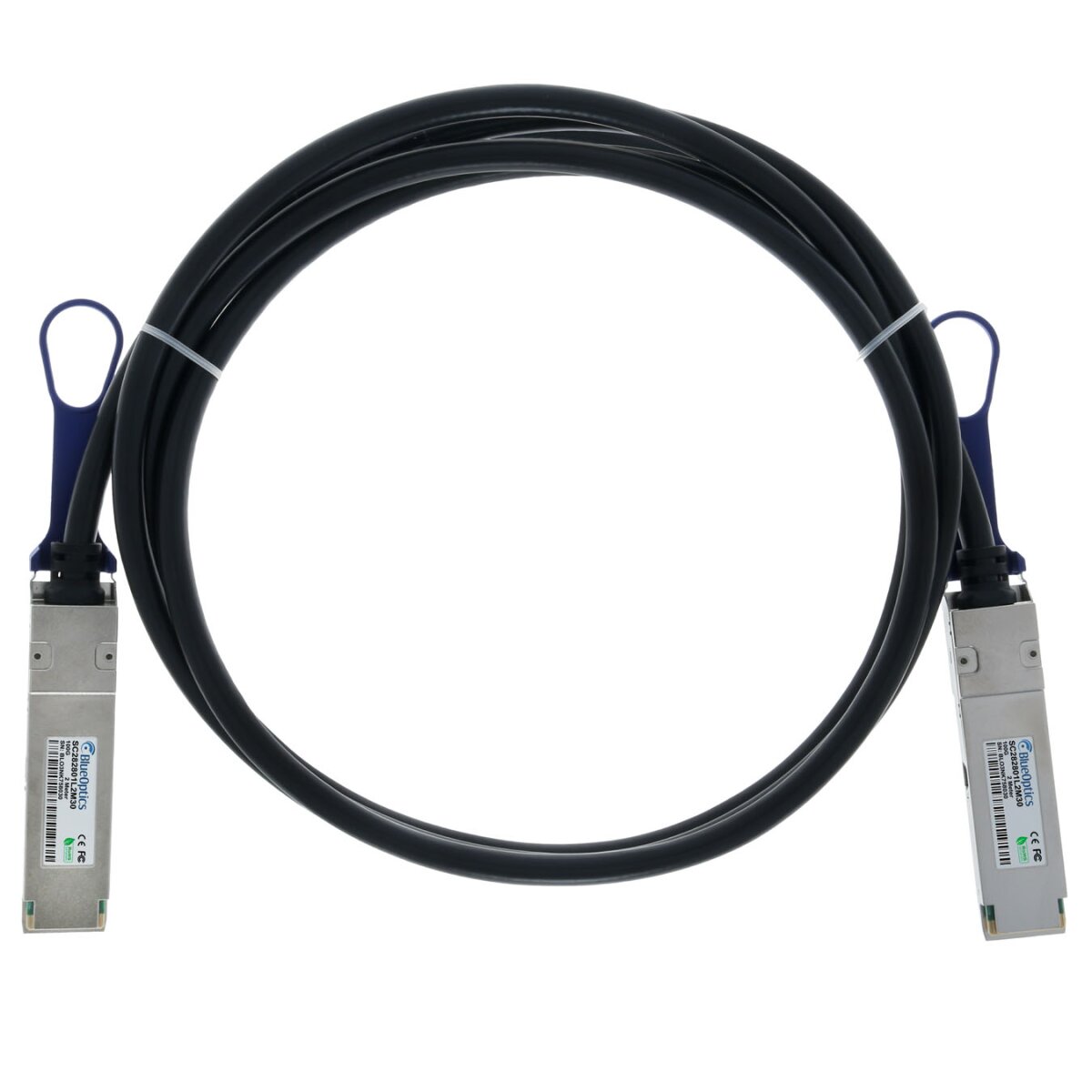 BlueLAN MCP1600-C003-BL QSFP28 DAC Kabel 3 m 100GBASE-CR4 InfiniBand EDR 26 AWG Schwarz