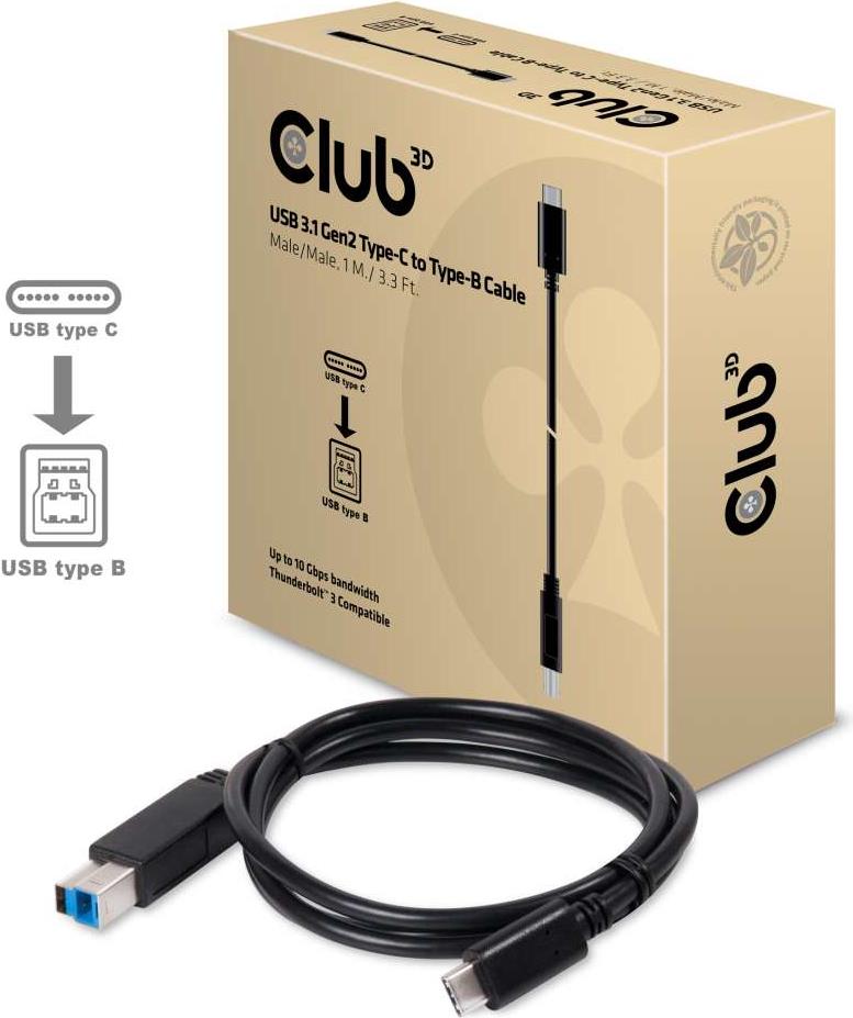 Club 3D USB-Kabel USB-C (M) bis USB Type B (M) (CAC-1524)