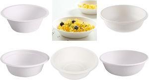 NATURE Star Zuckerrohr-Schale, rund, 500 ml, weiß aus Zuckerrohrfaser, 100% kompostierbar, öl- & fettbeständig - 1 Stück (41150)