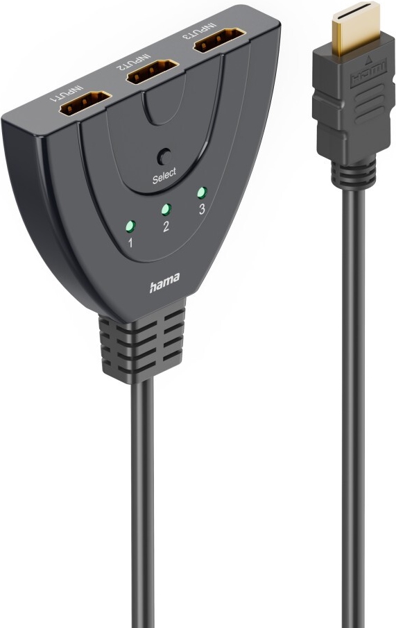 Hama 4K HDMI™-Umschalter 3x1, 3x HDMI™-Buchse - 1x HDMI™-Stecker (00205101)