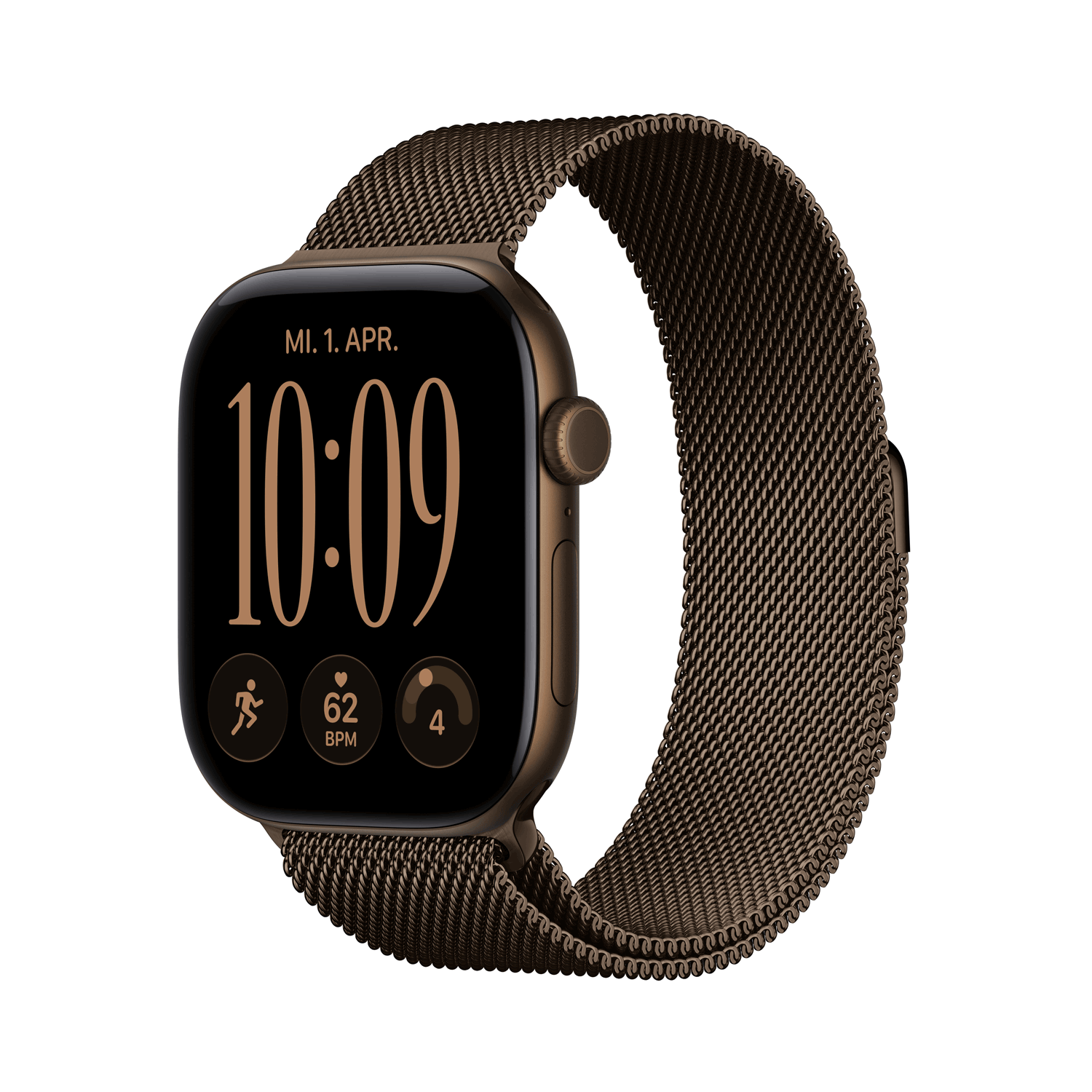 Apple Watch Series 12 GPS + Cellular 46mm Aluminium Gehäuse Dark Bronze Milanaise-Armband M/L