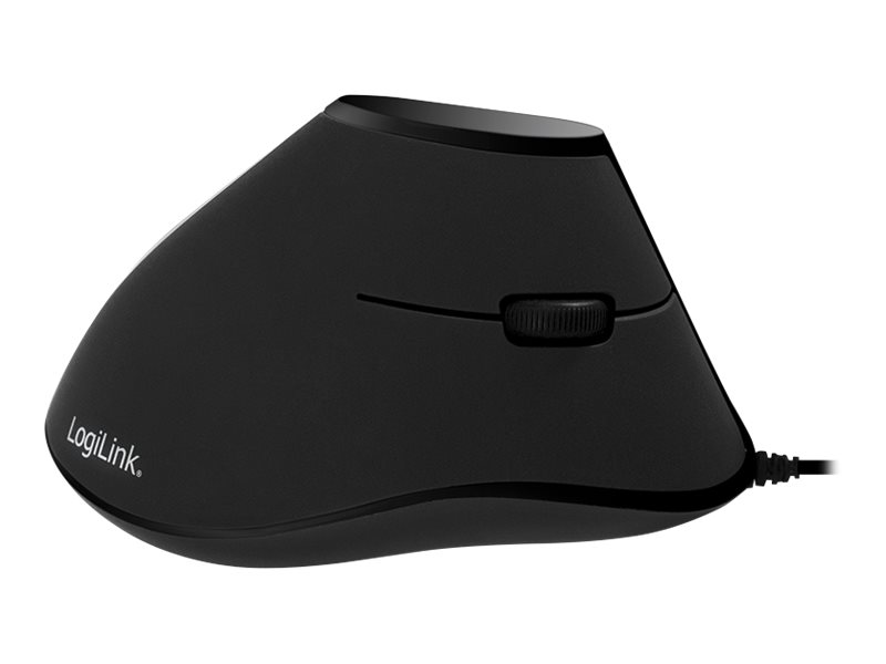 LogiLink Ergonomic Vertical Vertikale Maus USB Schwarz