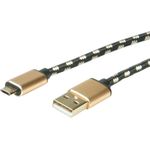 ROLINE 11.02.8819 USB Kabel 0,8 m USB 2.0 USB C Micro-USB B Schwarz - Gold (11.02.8819)