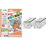 HEYDA Wasserfarben-Malset "Zootiere", 10 Motive Format: 150 x 180 mm, im Block integrierte Wasserfarben, - 1 Stück (204870754)