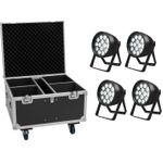EUROLITE Set 4x LED IP PAR 14x8W QCL RGBW IP65 + Flightcase