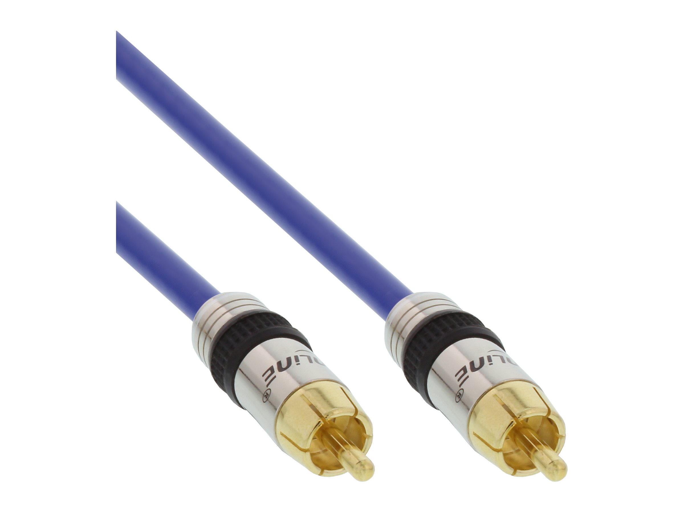InLine Premium Cinch A/V-Kabel 15 m Doppelt Geschirmt 75 Ohm Blau