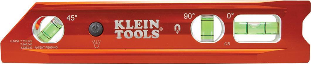 KLEIN TOOLS 935RBLT Beleuchtete Torpedo Billet Wasserwaage (935RBLT)