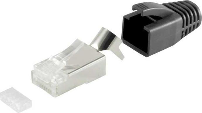 S/CONN Quality RJ45-Stecker SET für Verlegekabel bis AWG 23 mit Zugentlastung (1667206710S)