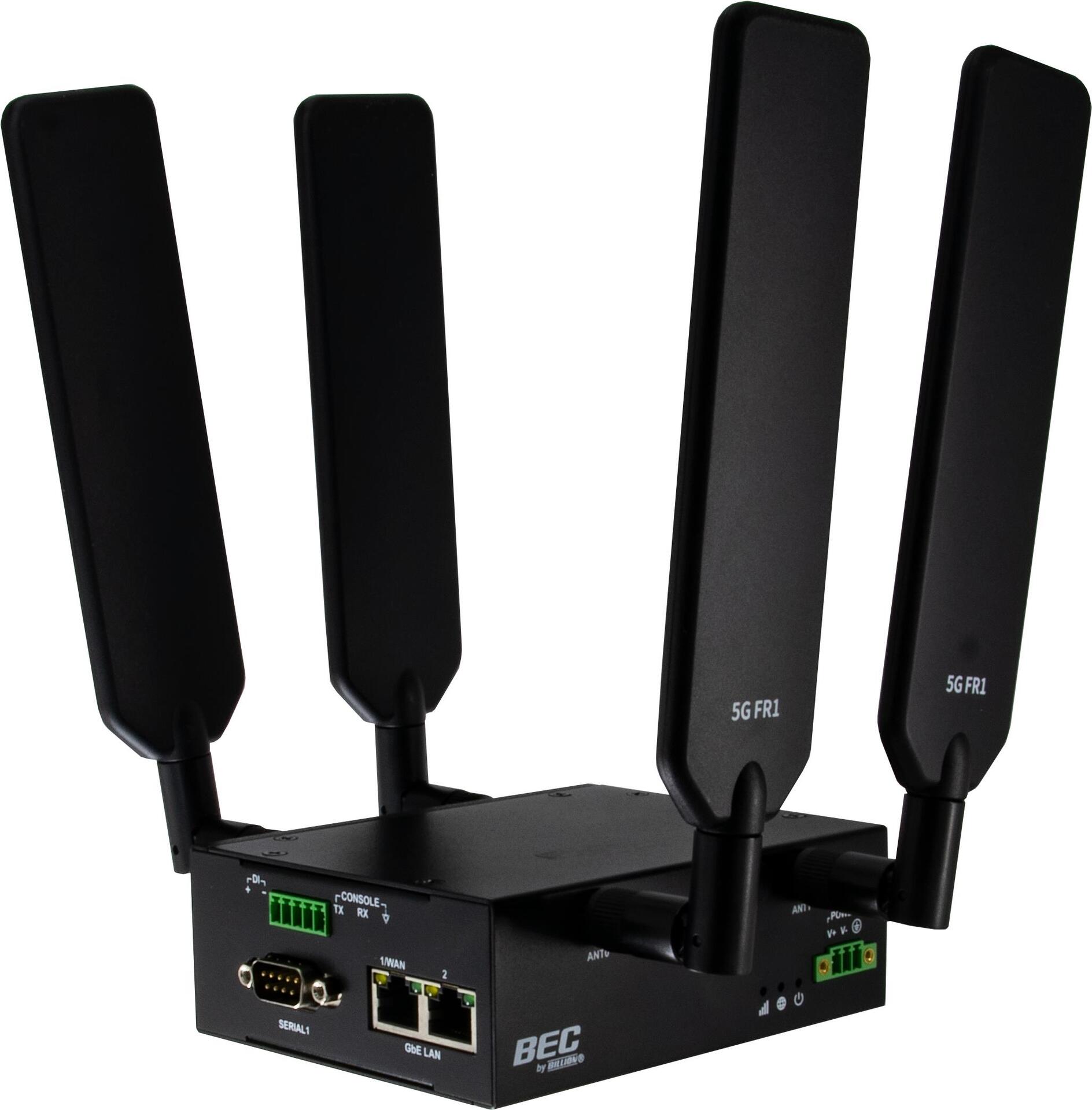 BECbyBillion 5G NR Industrial Router with Kabelrouter Gigabit Ethernet Schwarz (MX-220 5G)