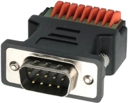 EXSYS GmbH Adapter 9-pin Stecker zu 9-pin Terminal Block mit Drucktaster (EX-49110)