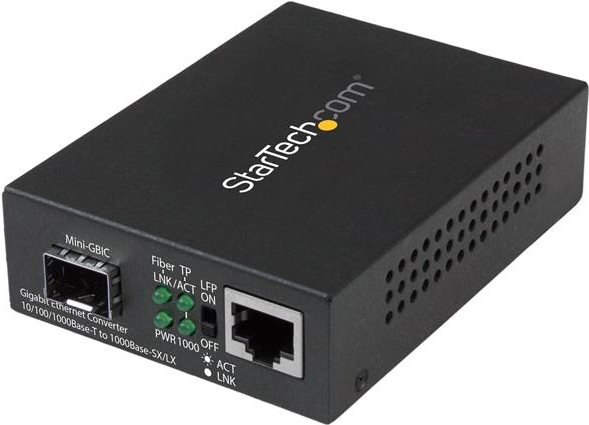 StarTech.com Gigabit Ethernet Glasfaser Medienkonverter mit offenem SFP Steckplatz (MCM1110SFP)