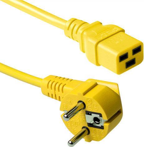 ADVANCED CABLE TECHNOLOGY Powercord mains connector CEE7/7 male (angled) - C19 yellow 0.60 m