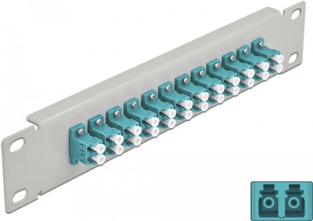 Delock - Patch Panel - LC MM X 12 - Grau - 1U - 25,4 cm (10) (66789)