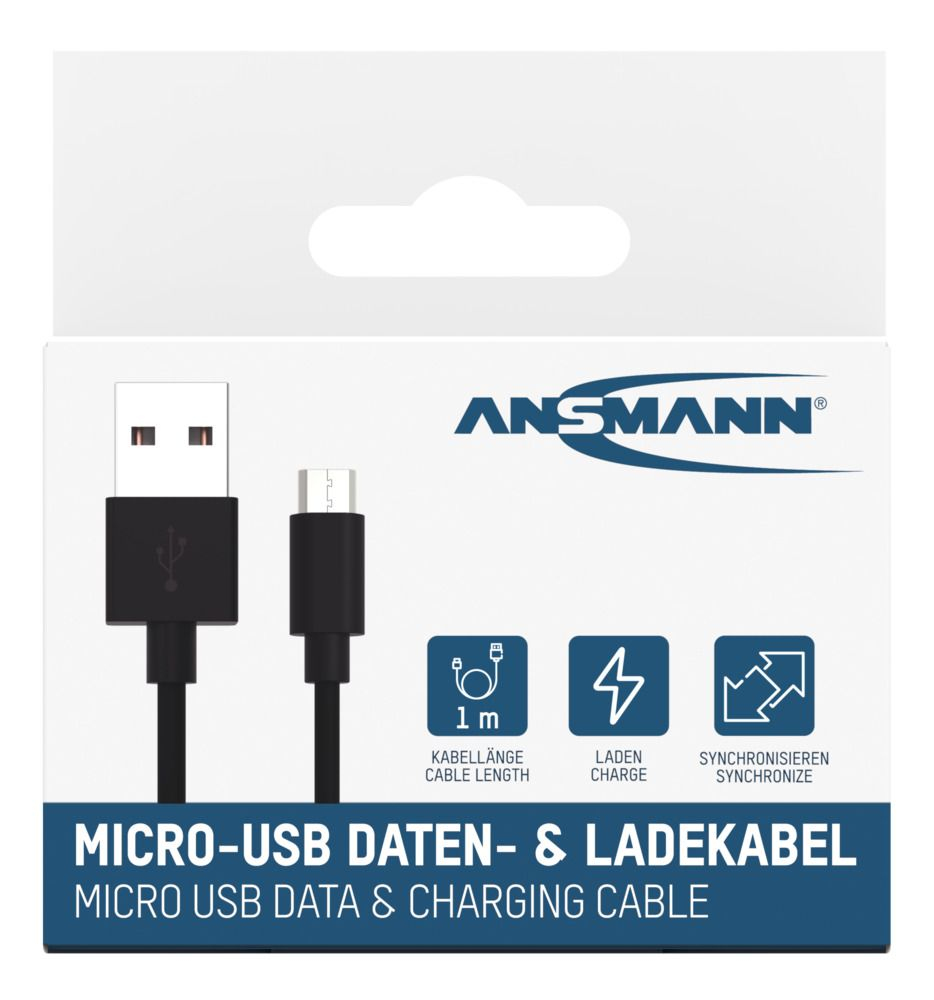 Ansmann 1700-0129 USB-Kabel 1 m Micro-USB B Schwarz