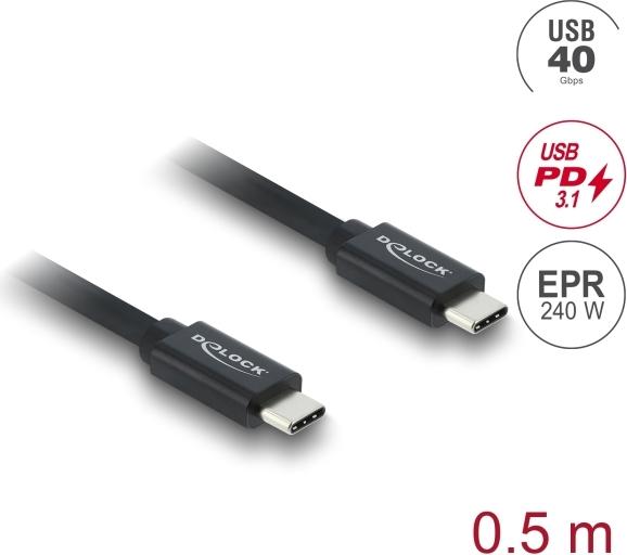 Delock Koaxiales USB 40 Gbps Kabel PD 3.1 240 W (81705)