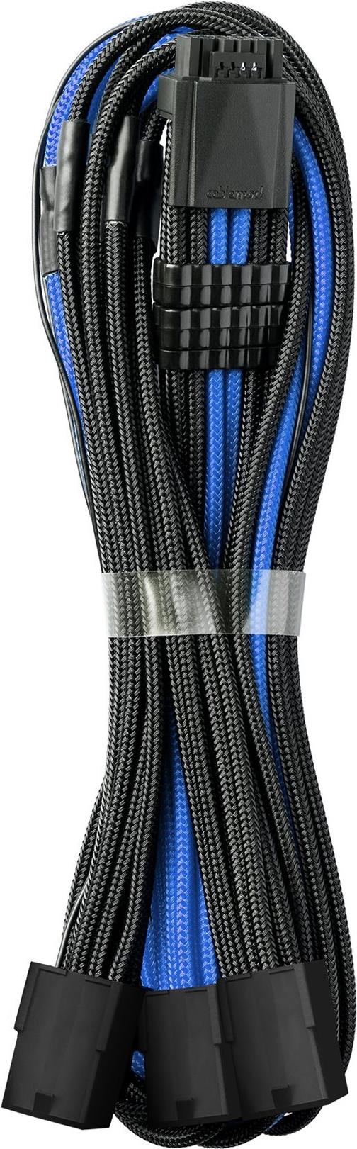 CableMod Pro ModMesh 12VHPWR auf 3x PCI-e Kabel - 45cm, schwarz/blau (CM-PCAB-16P3-N45KKB-5PK-R)