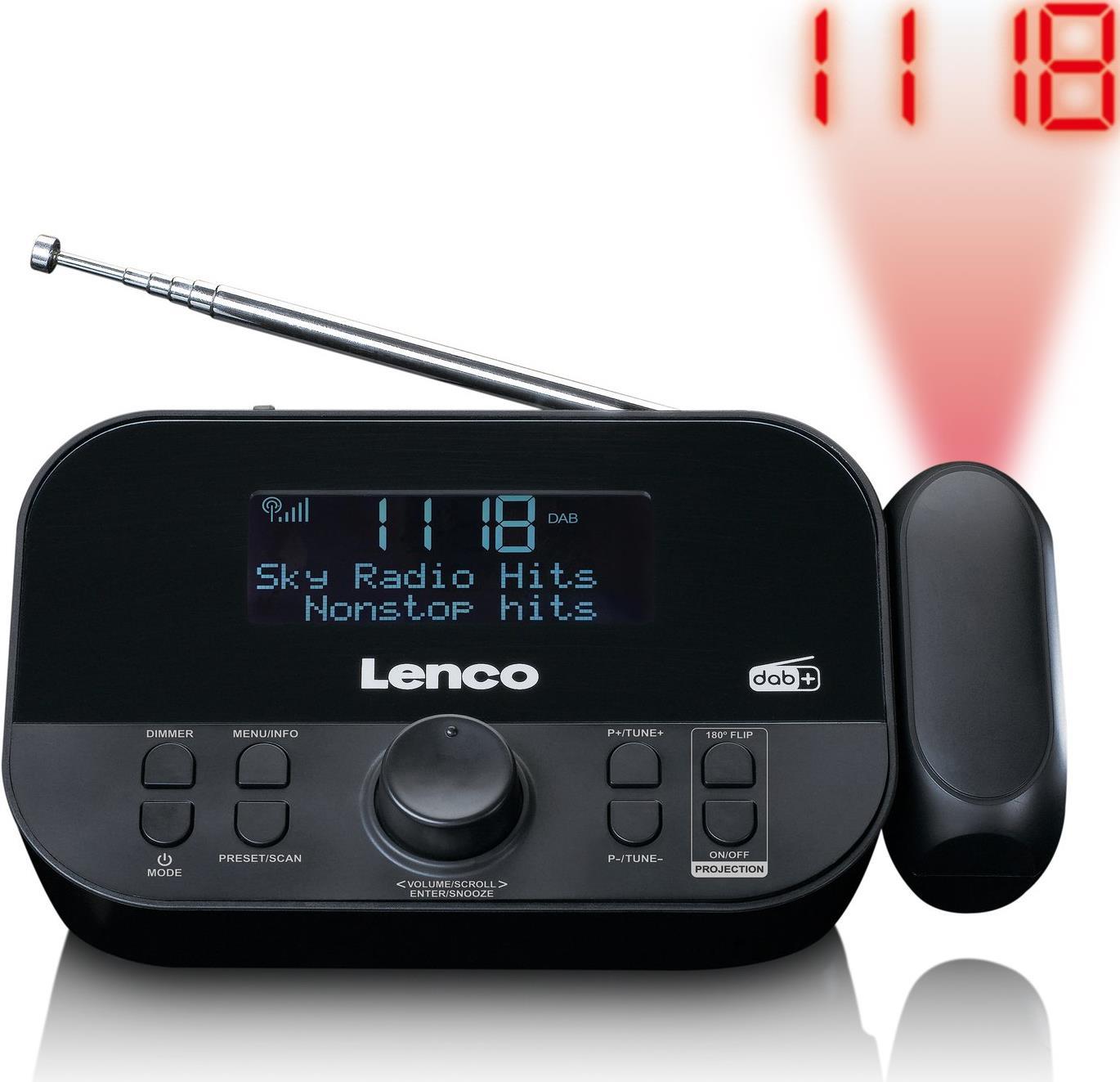 Lenco CR-615 Radiowecker DAB+, FM 2.6 Display, Projektor, schwarz (CR-615)