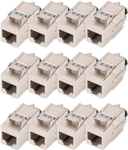 DIGITUS CAT 8.1 Keystone Modul, geschirmt, werkzeugfreier Montageanschluss - 12 Stk. (DN-93816-12)