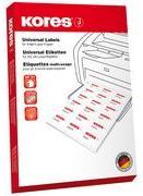 Kores Universal-Etiketten, 70 x 33,9 mm, weiß, 100 Blatt mit Rand, für Inkjet-, Laserdrucker und Kopierer - 1 Stück (L7033)