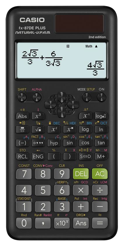 Casio FX-87DE PLUS 2nd edition Wissenschaftlicher Taschenrechner Schwarz