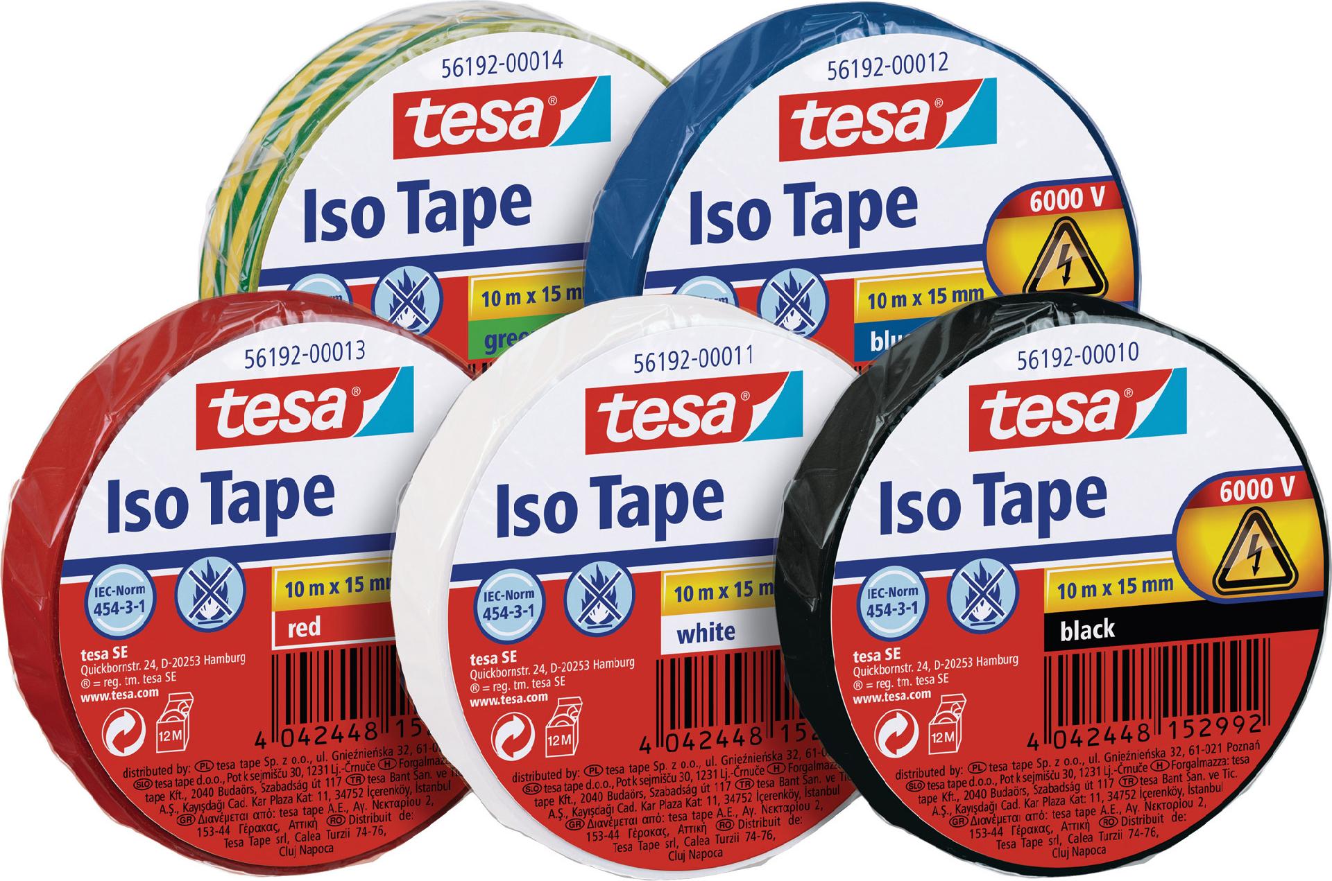 tesa ISO TAPE Isolierband 15 mm x 10 m PVC Grün / Gelb