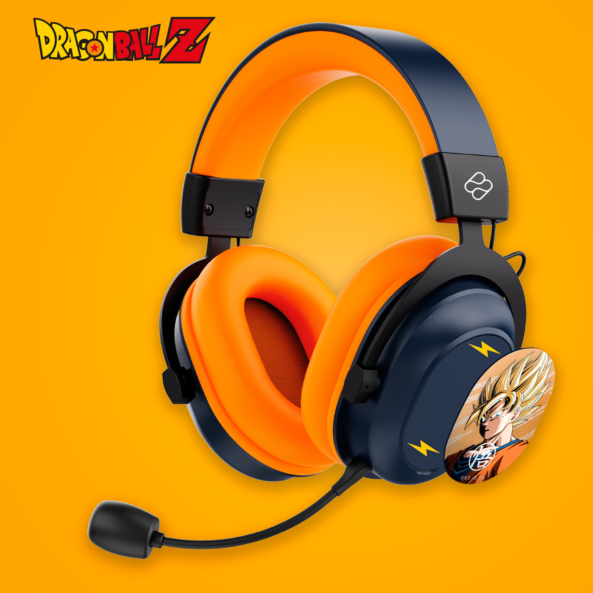 Blade DB2001 Gaming Headset Dragon Ball Z Bluetooth 2.4 GHz Schwarz, Grau, Orange