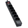 Eaton Protection Strip 6 DIN - Steckdosenleiste mit Überspannungsschutz (6-Fach Schuko Buchse, schaltbar) - schwarz (PS6D)