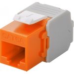 Wentronic Goobay CAT 6a KeyStone RJ45 Jack,ungeschirmt, 500MHz, Orange-Weiß (90690)