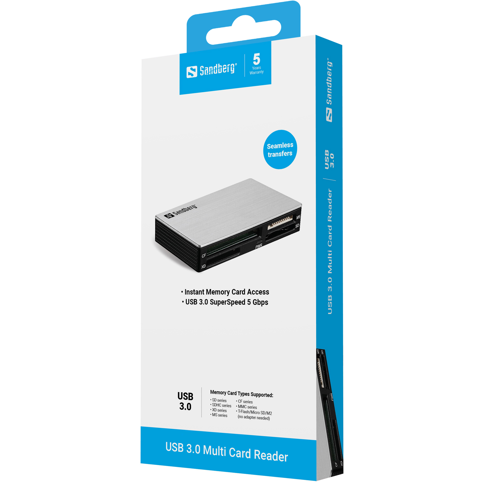 Sandberg USB 3.0 Multi Card Reader USB 3.0 Schwarz, Silber