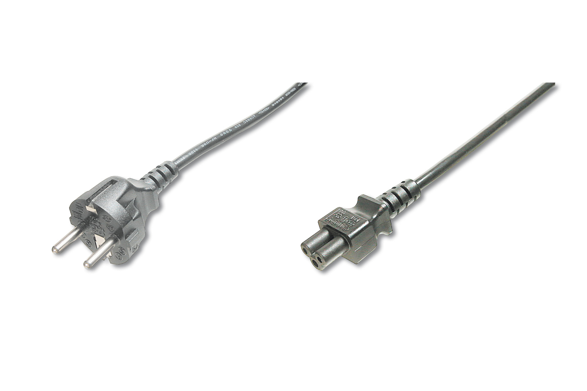 ASSMANN Stromkabel Schuko CEE 7/7 auf IEC 60320 C5 0,75 m H05VV-F 3G 0,75 mm² Schwarz