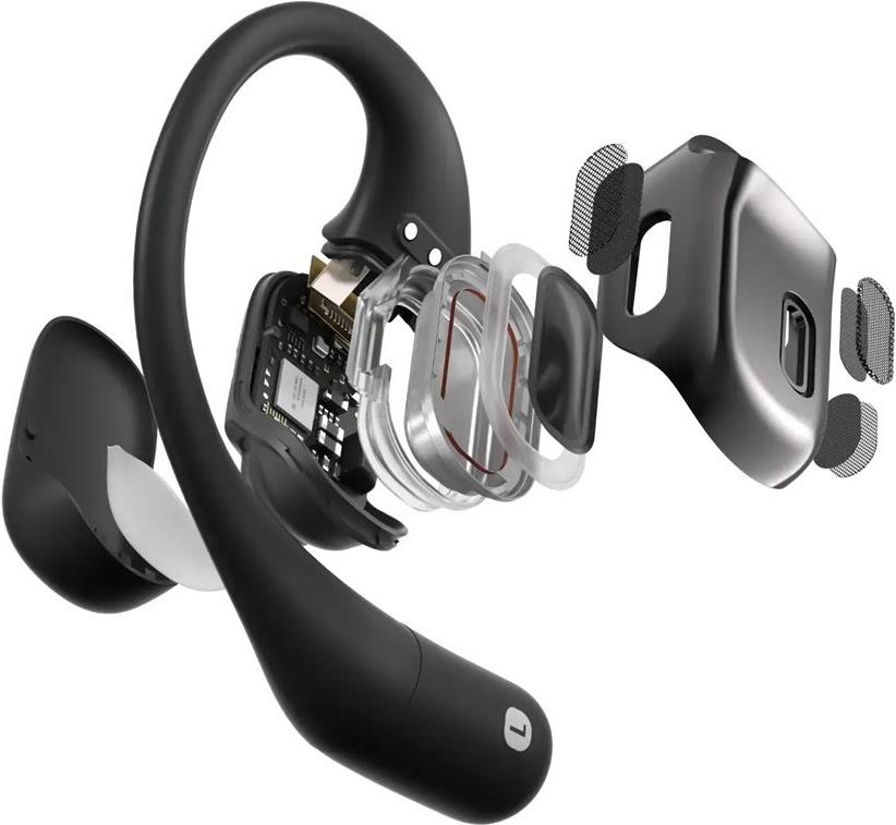 Shokz OpenFit True Wireless Kopfhörer mit Mikrofon Ohrbügel Bluetooth Schwarz