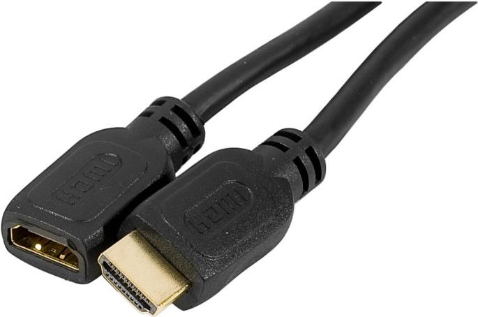 EXERTIS CONNECT High Speed HDMI Verlängerungskabel, vergoldet, HDMI Stück A / Bu. A, 1,0 m