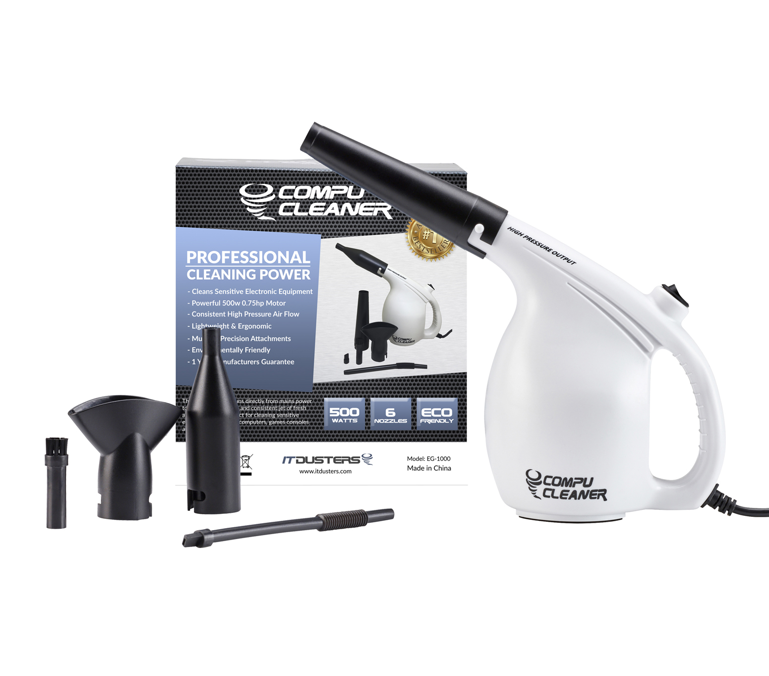IT Dusters CompuCleaner Original Staubgebläse 500 W 240 V Schwarz/Weiß