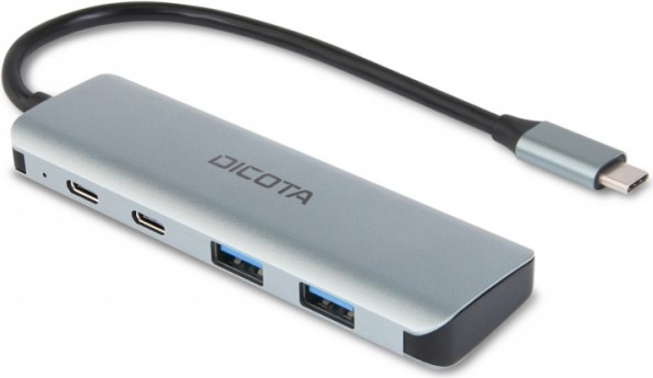 Dicota USB-C 4-in-1 Highspeed Hub 10 Gbps silver - Lade-/Dockingstation (D32061)