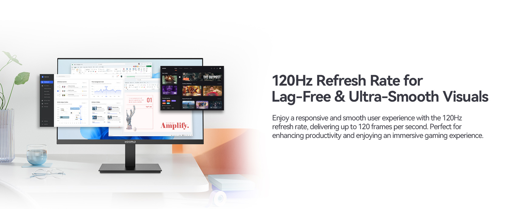 KOORUI E2411H 23,8" IPS-Monitor 1920 x 1080 120 Hz Schwarz