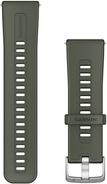 Garmin Ersatz-Armband Silikon Moosgrün mit Edelst Silber (010-13907-01)