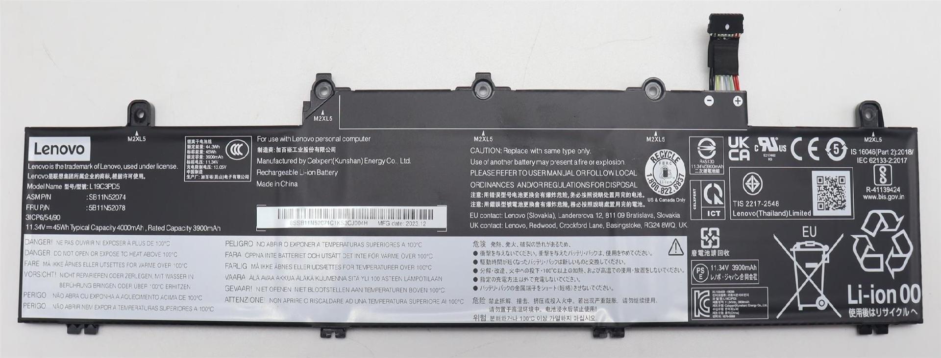 Lenovo BATTERY 3cell45.3Wh 11.34V (5B11N52078)
