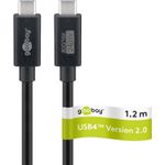 Goobay USB-C Kabel USB4 Gen4 1.2m schwarz 16k/60Hz 4K/120Hz (74376)