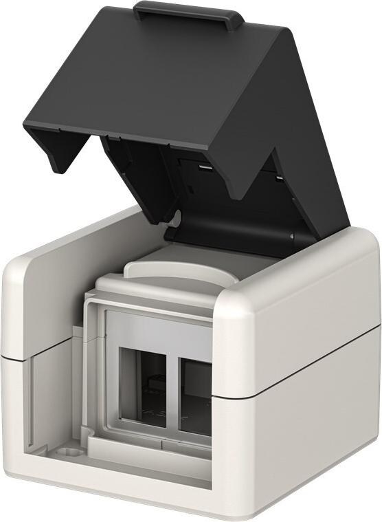 Goobay Outdoor-Aufputzdose IP44, 2x Keystone-Ports, (79169)