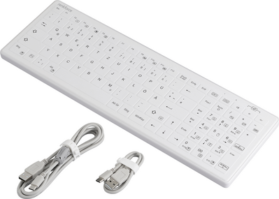 Renkforce RF-WPIK-500 USB Hygiene-Tastatur Deutsch, QWERTZ Weiß Silikonmembran, IP65, Maustasten, Abnehmbares Kabel, Geräuscharme Tasten (RF-6332578)