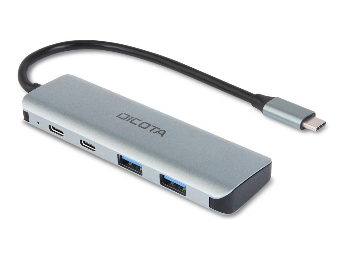 DICOTA D32061 USB-C 4-in-1 Hub 10 Gbps Silber