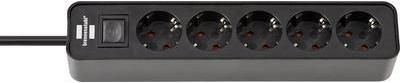 Brennenstuhl Ecolor Steckdosenleiste 5-fach schwarz 1,5m H05VV-F 3G1,5 (1153250000)