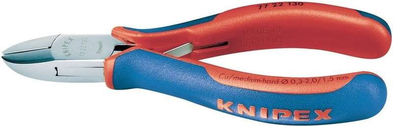Knipex 77 22 130 Elektronik- u. Feinmechanik Seitenschneider mit Facette 130 mm