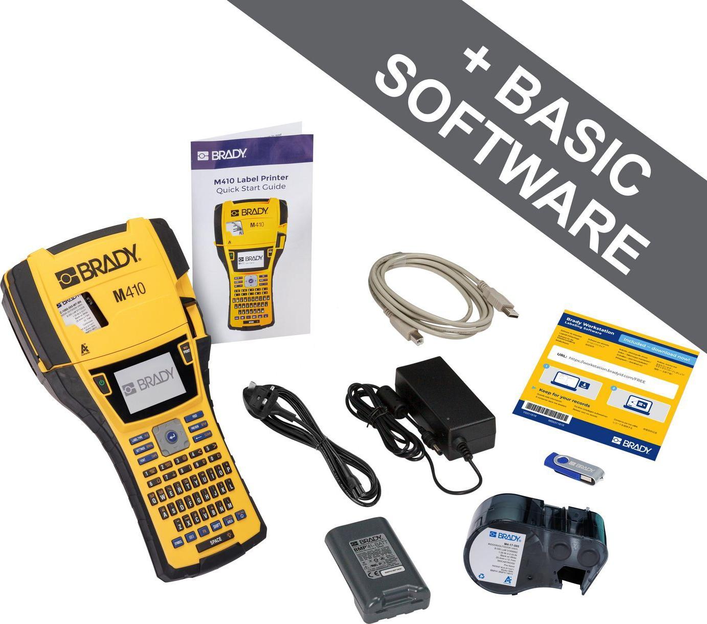 Brady Corporation M410-EU mobiler Etikettendrucker Thermotransfer QWERTY 300 dpi max - Drucker (177180)