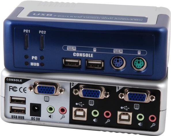 EFB-Elektronik 2-Port KVM Switch PS/2-USB-Audio-USB2.0 Hub incl. Kabelset Hersteller: EFB Elektronik (EB942)