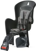 Polisport Fahrrad-Kindersitz "Bilby", grau / schwarz für Kinder bis 22 kg Körpergewicht, mit Rahmenbefestigung, - 1 Stück (50071)