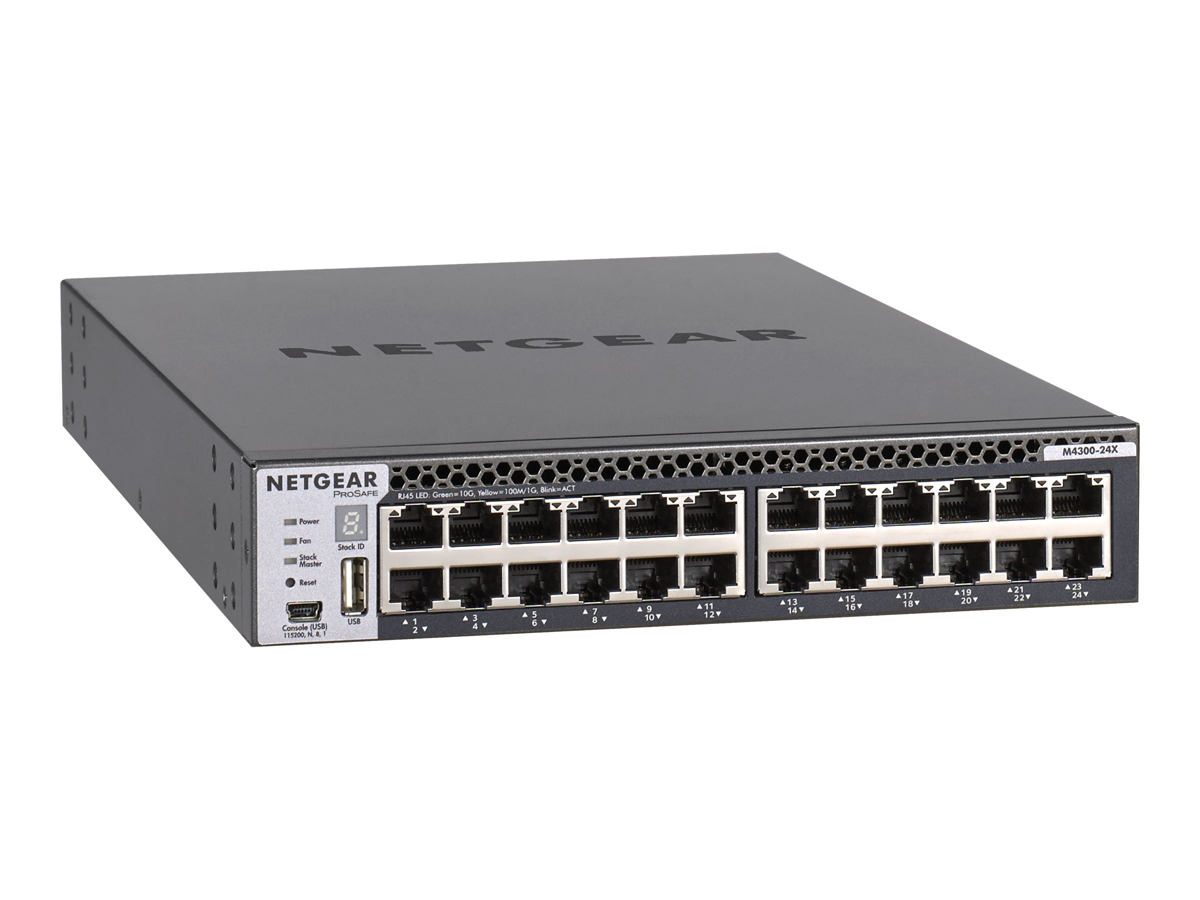 Netgear M4300-24X Managed Layer-3-Switch, 24x 10GbE + 4x SFP+, Stapelbar 1U, Schwarz