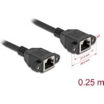 Delock Netzwerk Verlängerungskabel S/FTP RJ45 Buchse zu Cat.6A flache (90782)