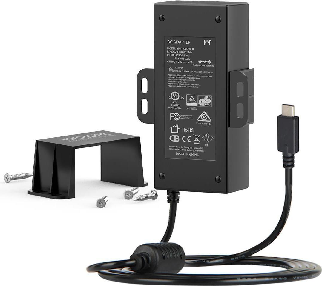 VivoLink 100W USB-C PD Charger inc. EU and UK power cable - Kabel (VLUSBCPWR100)