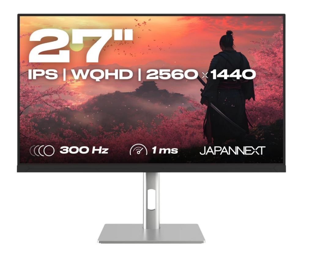 JAPANNEXT WQHD Gaming Monitor 68,58 cm (27") 2560x1440 Pixel,IPS Panel, 1 ms, 300 Hz, AMD FreeSync, HDMI, DisplayPort (JN-I270WQHD300F-HSP)